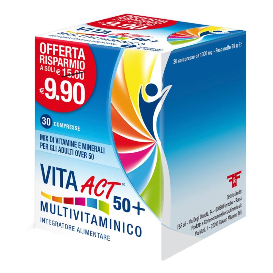 Vita Act 50+ Multivitaminico Integratore Alimentare 30 Compresse Vita Act 50+ Multivitaminico Integratore Alimentare 30 Compresse
