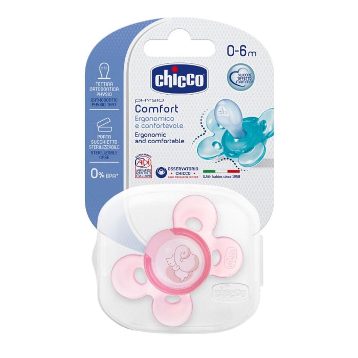 Chicco Succhietto Comfort Rosa Silicone 0-6 Mesi 1 Pezzo
