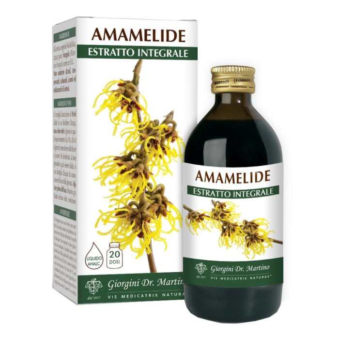 Amamelide Estratto Integrale 200 ml | Tonico Naturale per Circolazione, Gambe Pesanti, Emorroidi e Pelle Sensibile