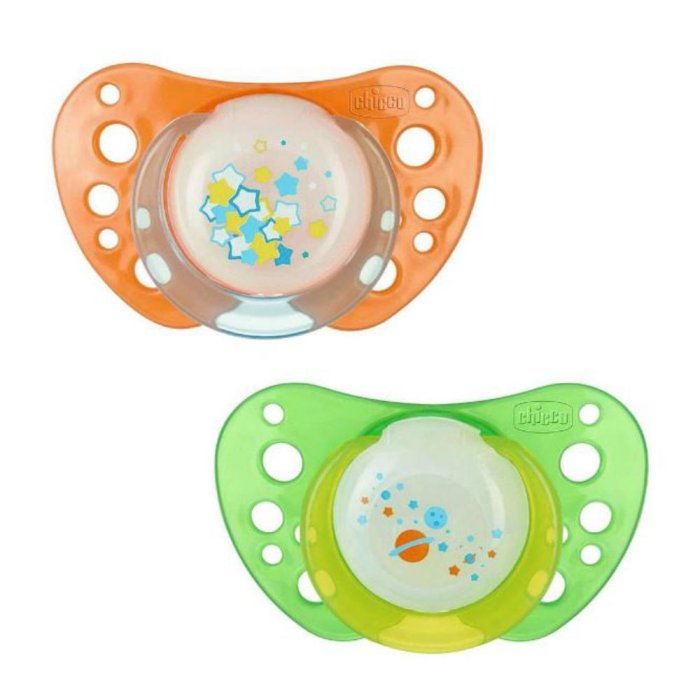 Chicco (artsana) Chicco Succhietto Air Luminoso Silicone 12m+ 2 Pezzi
