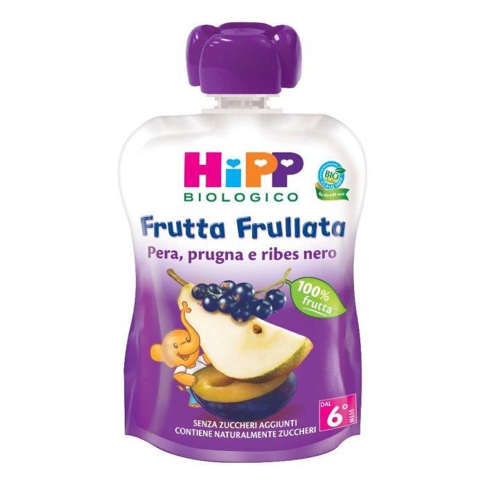 HiPP Bio Frutta Frullata Pera Prugna E Ribes Nero 90 g