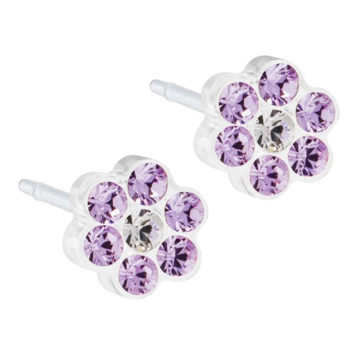 Orecchino Singolo Daisy 5mm Violet con Cristalli Crystal per Donna – Gioiello Elegante Luminoso