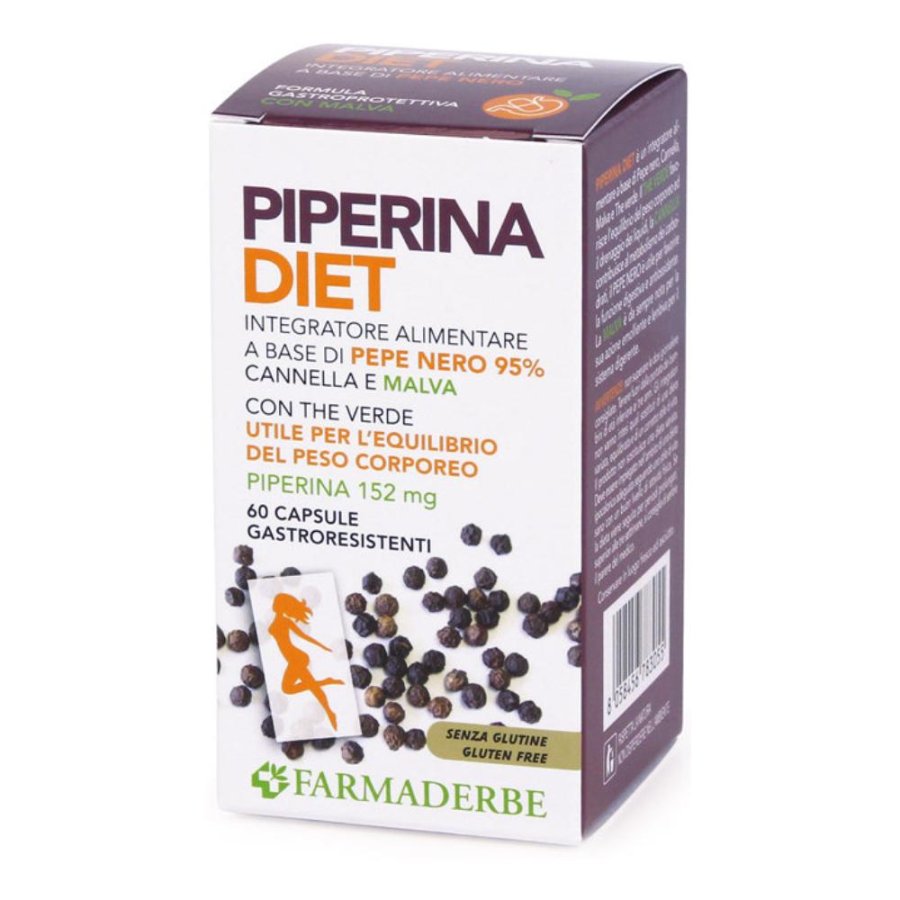Piperina Diet Integratore Alimentare Dimagrante 60 Compresse per Metabolismo Attivo e Controllo del Peso