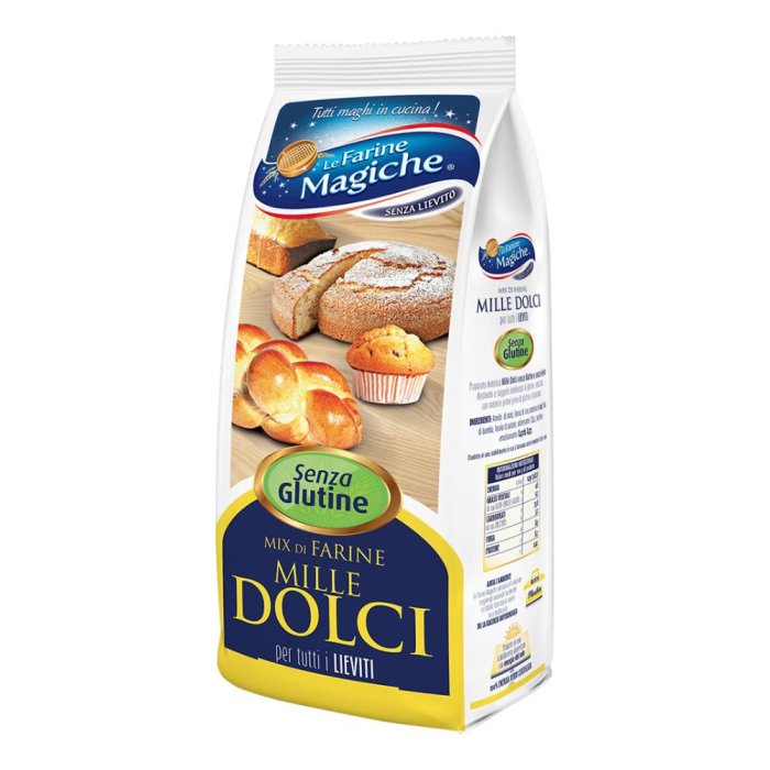 Lo Conte Alimenti senza Glutine Farine Magic Preparati e Impasti Mix Mille Dolci con Lievito 500 g