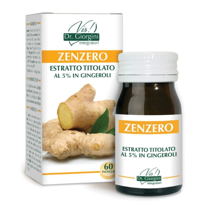Zenzero estratto titolato 60 pastiglie - integratore con zenzero per digestione e nausea da viaggio