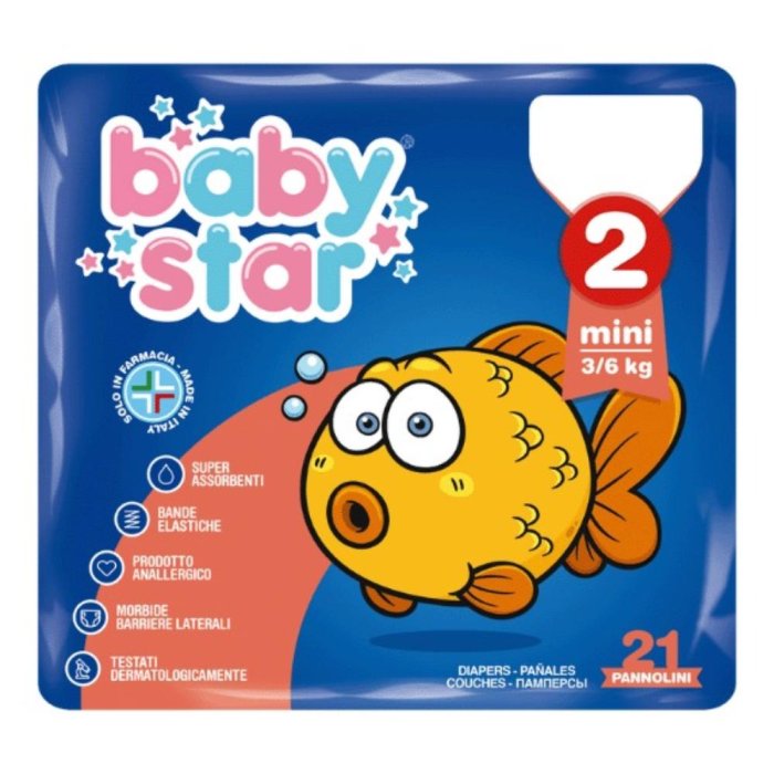 Farvima Baby Star Pannolini Mini Taglia 2 3-6Kg 21 pannolini