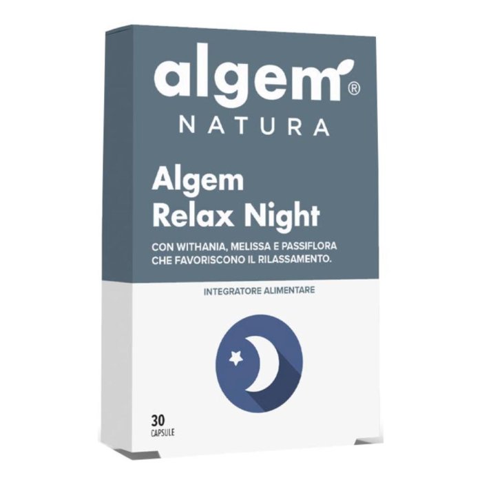 Algem Relax Night integratore per il sonno in capsule 30 pezzi con melatonina e estratti naturali rilassanti