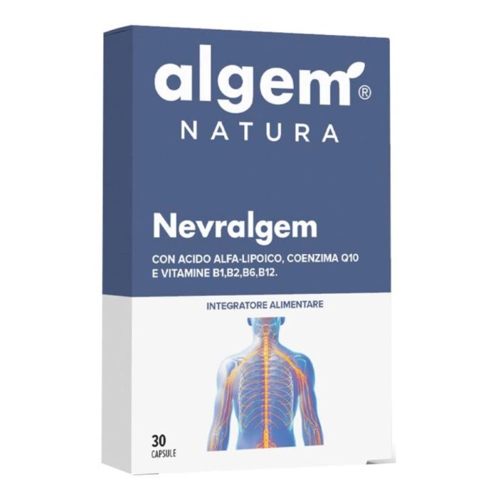 Algem Nevralgem Integratore Naturale 30 Capsule | Benessere Sistema Nervoso da Estratti di Natura