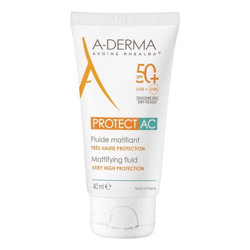 A-Derma  Solare Protect SPF50+ AC Fluido Viso Pelle Grassa e Acne 40 ml