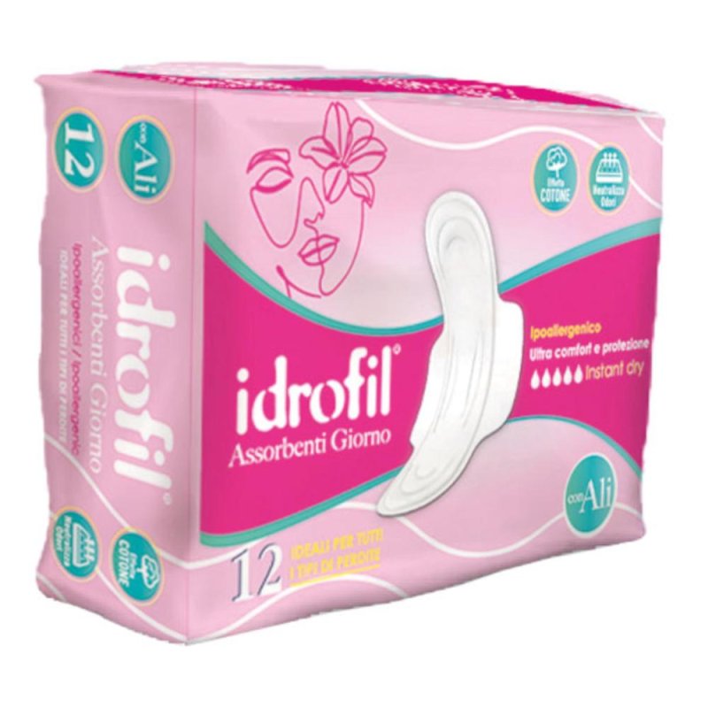Assorbenti Giorno con Ali 12 Pezzi - Assorbenti Igienici per il Ciclo, Comfort e Protezione Quotidiana