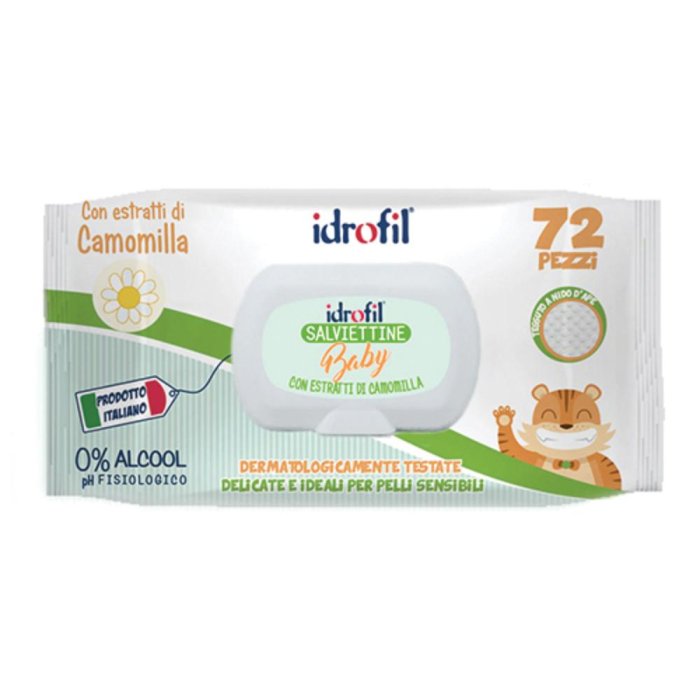 Idrofil Salviette Baby Camomilla 72 Pezzi