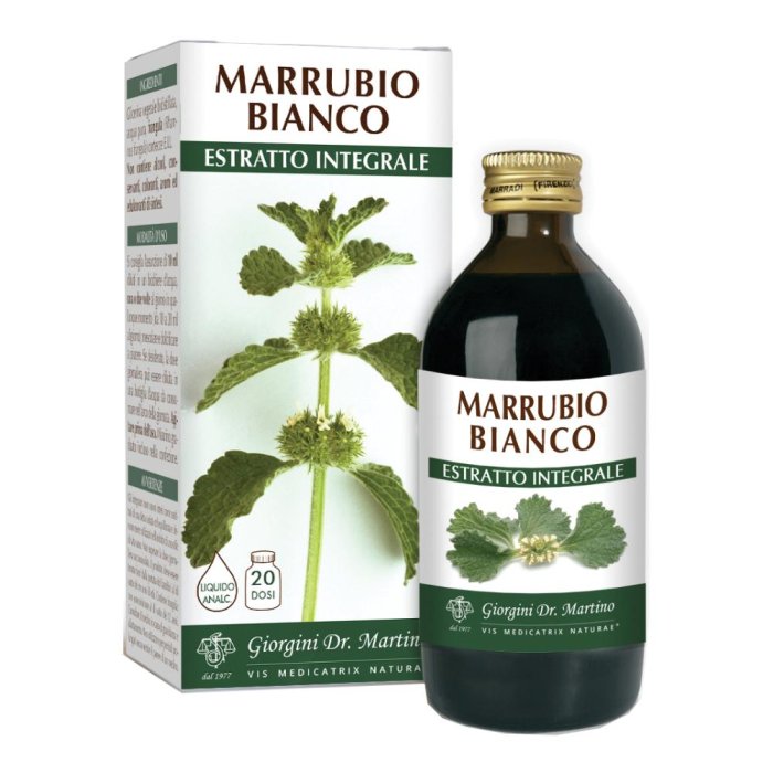 Marrubio Bianco Estratto Fluido 200 ml – Integratore Naturale per Benessere Respiratorio e Digestivo