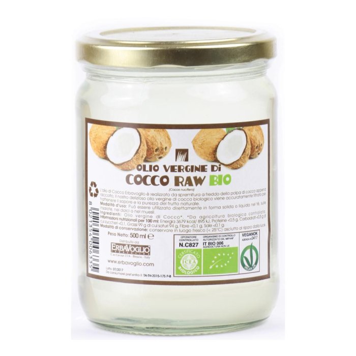 Erbavoglio Production Olio Di Cocco Bio 500 Ml