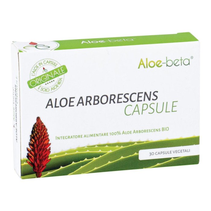 Aloe Beta Aloe Arborescens Integratore Naturale 30 Capsule per Depurazione, Difese Immunitarie e Benessere Digestivo