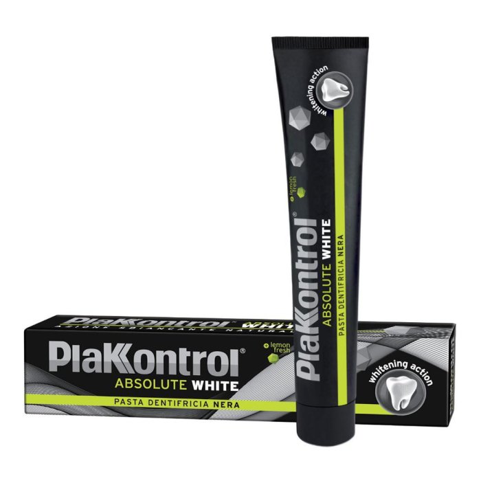 Plakkontrol Absolute White Pasta Dentifricia Nera 75ml