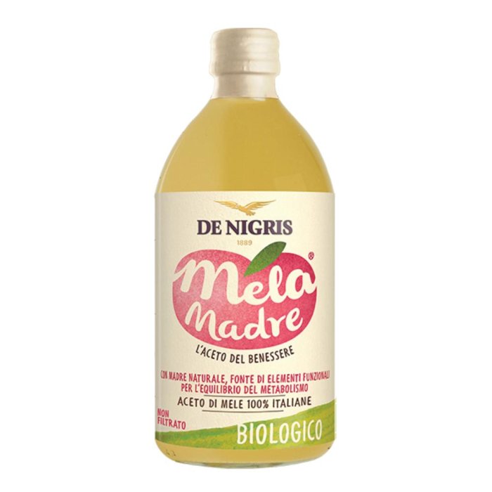 De Nigris Mela Madre 500 ml - Aceto di Sidro di Mela Biologico con Madre Naturale