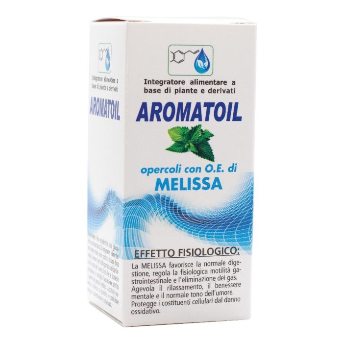 Aromatoil Melissa Integratore Alimentare con Olio Essenziale di Melissa 50 Opercoli per Relax e Benessere Digestivo