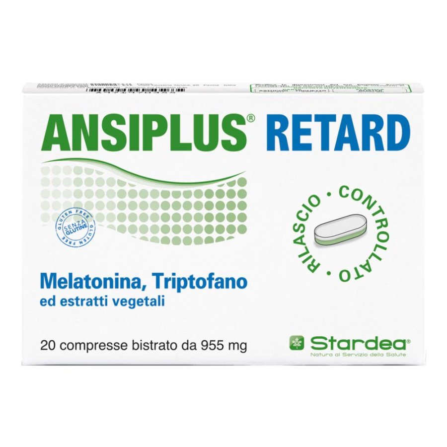 Ansiplus Retard Melatonina 20 Compresse Bistrato Fast Slow 955 Mg Ansiplus Retard Melatonina 20 Compresse Bistrato Fast Slow 955 Mg