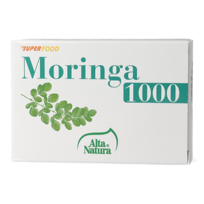 Moringa 1000 mg A Natura 45 Compresse Integratore Naturale di Moringa Oleifera