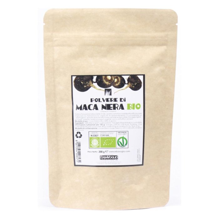 Maca nera polvere bio 200 g - polvere di maca nera biologica