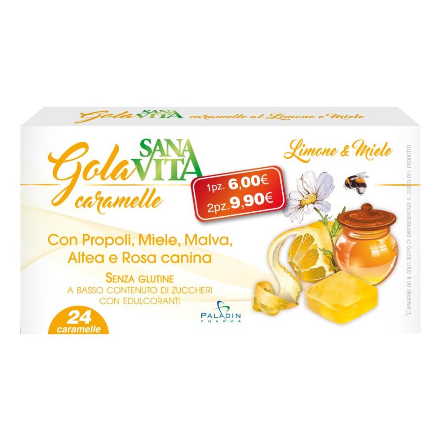Paladin Pharma Sanavita - Caramelle Gola Limone e Miele 24 Caramelle Paladin Pharma Sanavita - Caramelle Gola Limone e Miele 24 Caramelle