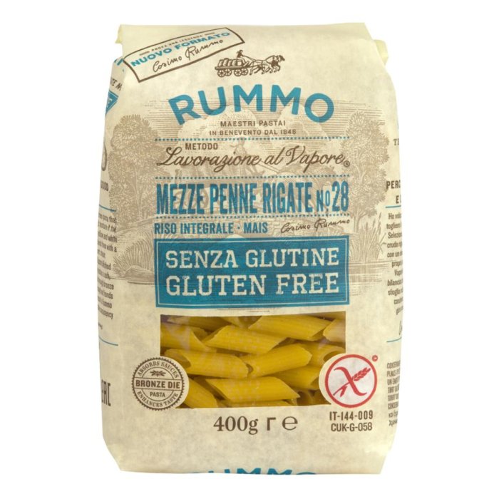 Rummo Alimenti senza Glutine Pasta Mezze Penne Rigate 400 g