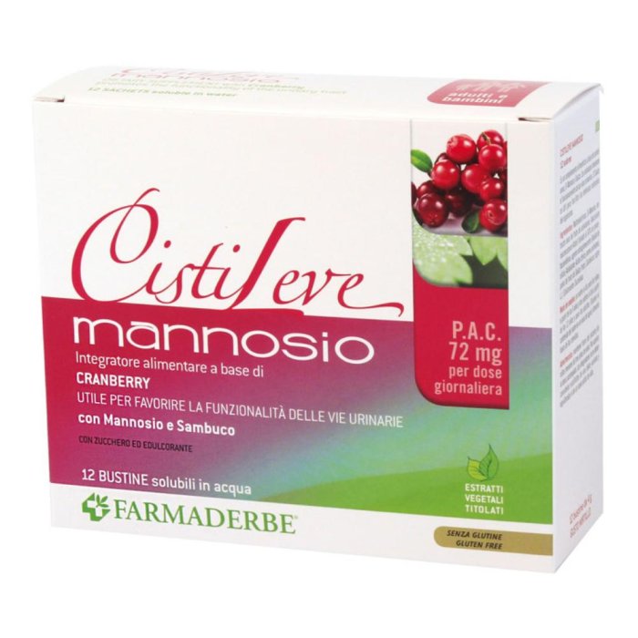 Farmaderbe Cistileve Mannosio Integratore Alimentare 12 Bustine