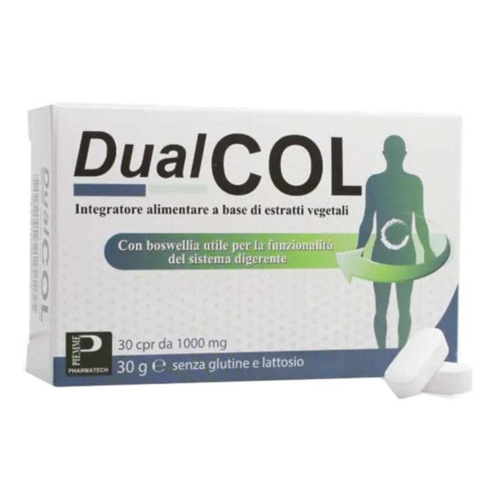 Piemme Pharmatech Dualcol Integratore Alimentare Sistema Digerente 30 Compresse