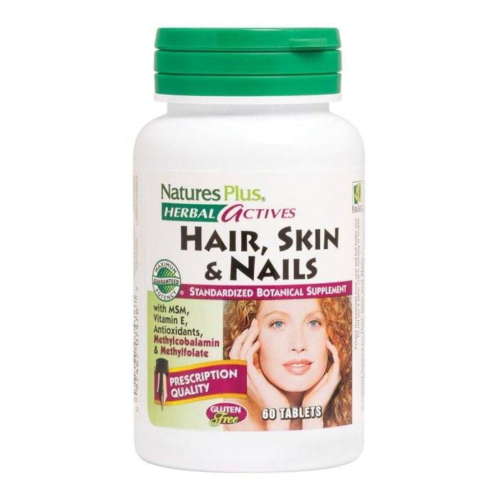 Hair Skin & Nail Natures Plus: Integratore per Capelli, Pelle e Unghie 60 tavolette