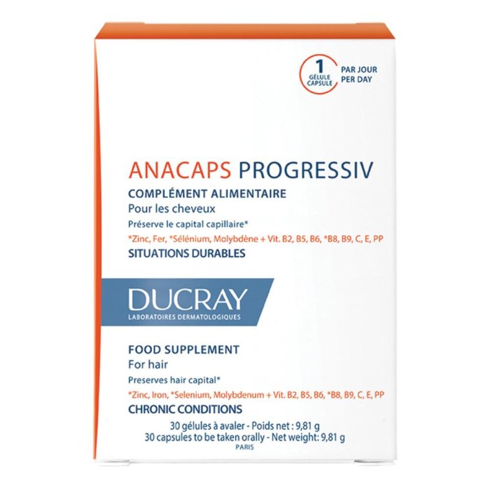 Ducray Anacaps Progressiv Integratore Alimentare Per Capelli 30 Capsule