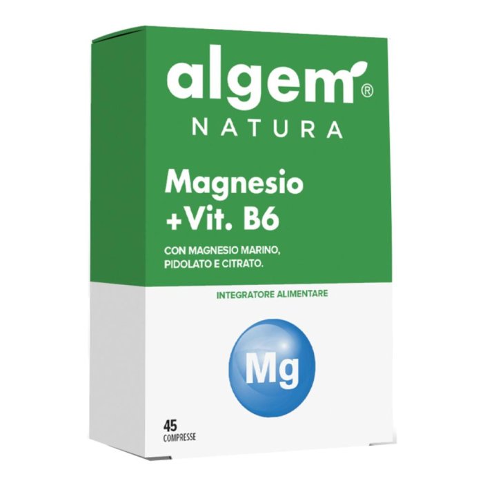 Magnesio Marino e Vitamina B6 Integratore 45 Compresse per Stanchezza Muscolare e Benessere Psicofisico