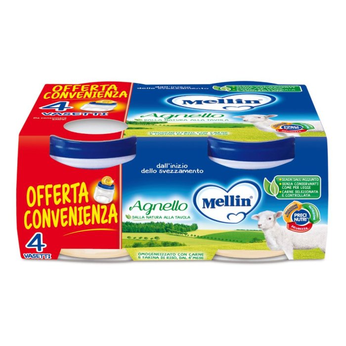 Mellin Omogeneizzato Agnello 4 Pezzi X 80 G