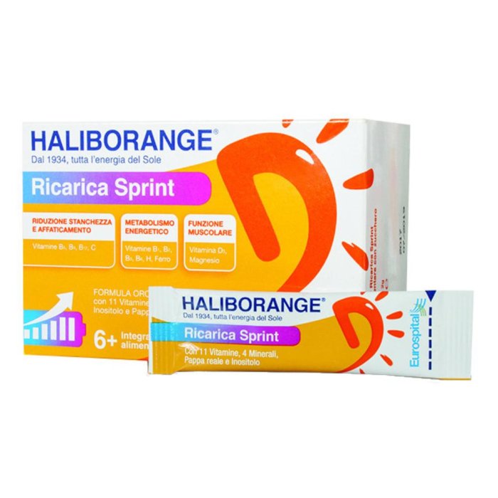Haliborange Ricarica Sprint Integratore Energetico 20 Bustine per Bambini e Ragazzi
