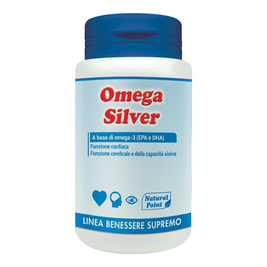 Integratore Alimentare Omega Silver Natural 100 Capsule Omega 3 da Olio di Pesce Puro per Benessere Cardiaco e Colesterolo