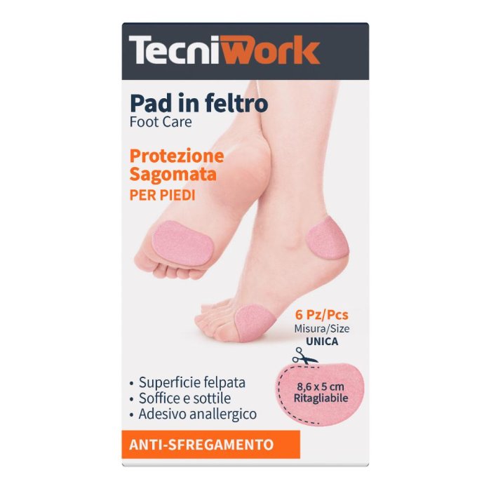 Tecniwork Pad In Feltro Sagomato 8,6x5cm 6 Pezzi