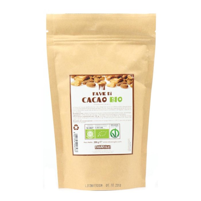 Cacao fave bio 200 g - fave di cacao biologiche crude