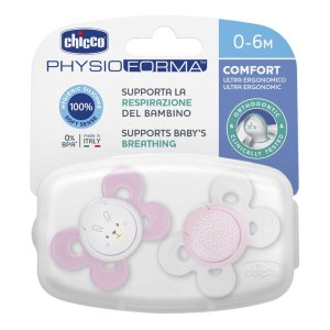 Chicco (artsana) Chicco Succhietto Comfort Girl Silicone 0-6 Mesi 2 Pezzi