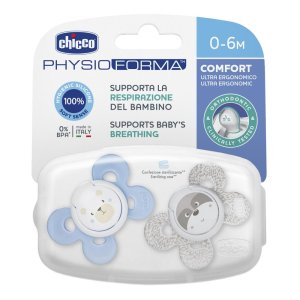 Chicco (artsana) Chicco Succhietto Comfort Boy Silicone 0-6 Mesi 2 Pezzi