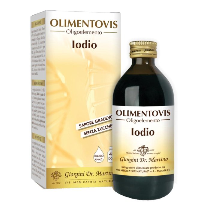 Olimentovis Iodio Integratore 200 ml per la Normale Funzione Tiroidea e Metabolismo Energetico