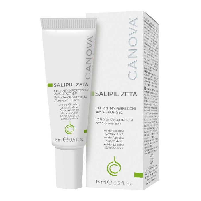 Canova Salipil Zeta Trattamento Anti Imperfezioni Viso 15 ml – Gel Esfoliante per Pelle Grassa e Acneica