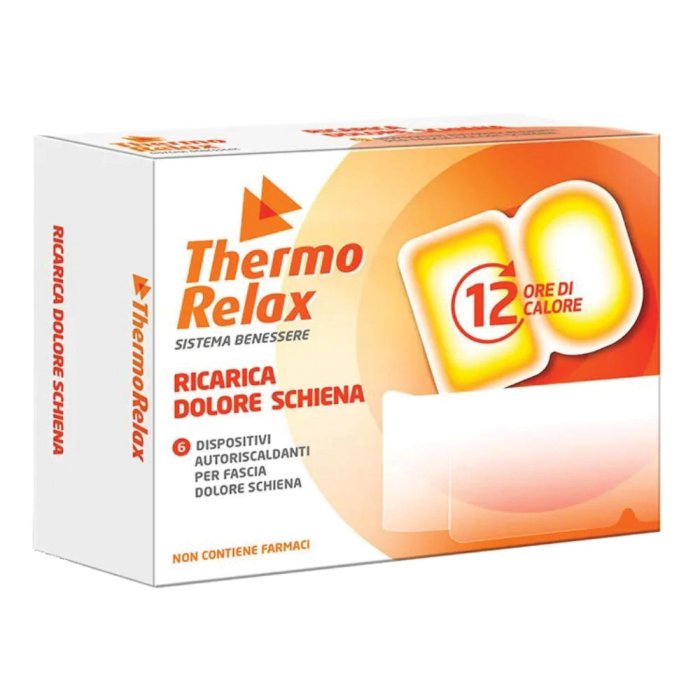 Thermorelax Fascia Autoriscaldante per Schiena con Ricariche Monouso 6 Pezzi per Sollievo Dolori Muscolari