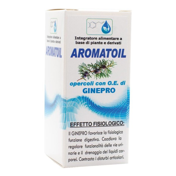 Aromatoil Ginepro Integratore Alimentare in Opercoli 50 Pezzi per Drenaggio dei Liquidi e Benessere Articolare