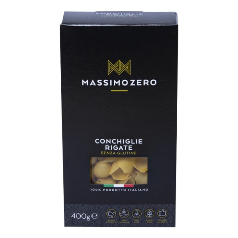Massimo Zero Alimenti senza Glutine Conchiglie Rigate Pasta Secca 400 g