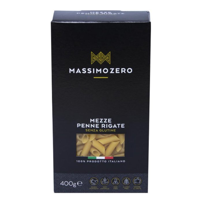 Massimo Zero Alimenti senza Glutine Mezze Penne Rigate Pasta Secca 400 g