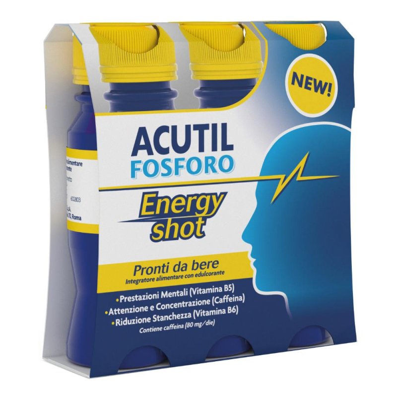 Acutil Fosforo Energy Shot integratore alimentare 3 flaconcini da 60 ml (3 x 60 ml)