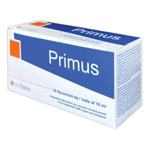 Primus 10 Integratore Liquido in 10 Flaconcini da 10 Millilitri per il Benessere Generale Uso Orale text