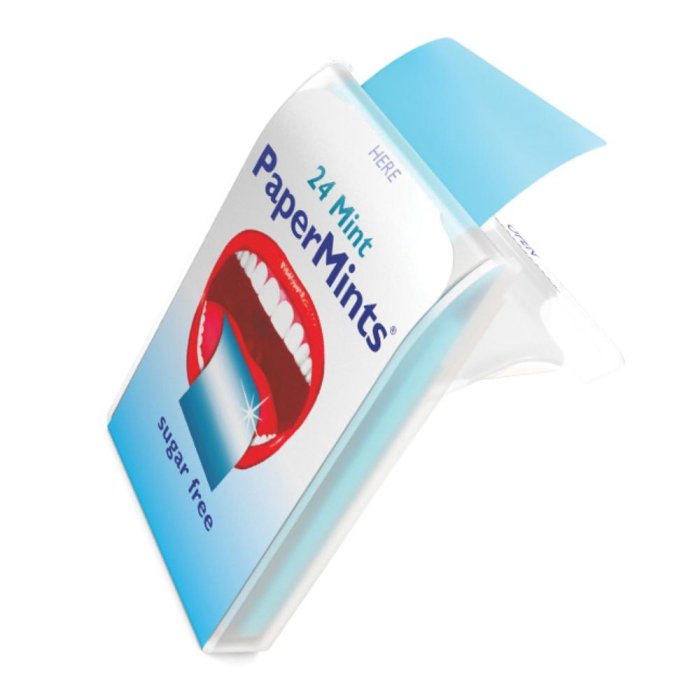 Papermints alitosi 24 strisce - fogli di menta senza zucchero per alito fresco