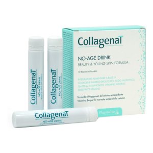CollagenaT No-Age Drink 10 flaconcini da 25 ml – integratore collagene marino con acido ialuronico e vitamina C