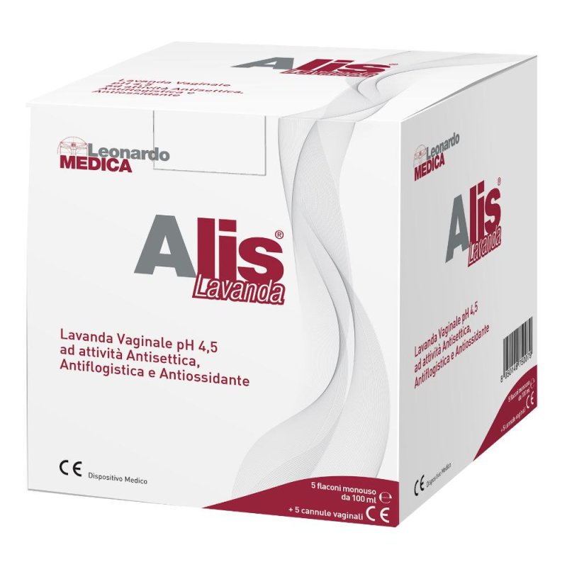 Leonardo Medica Alis Ginintimo Lavanda Vaginale 5 Flaconi Da 100 Ml + 5 Cannule