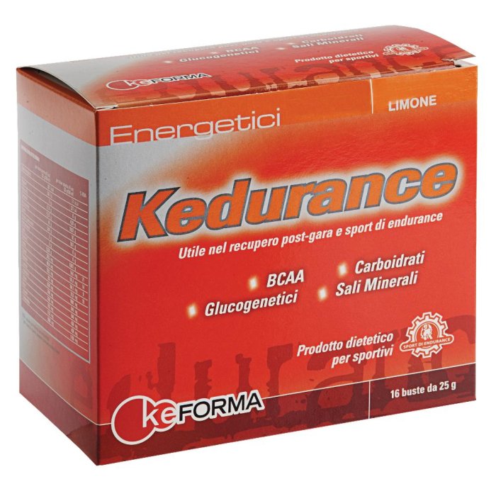 Kedurance arancia 16 bustine - integratore per sportivi con aminoacidi e vitamina C per energia e recupero